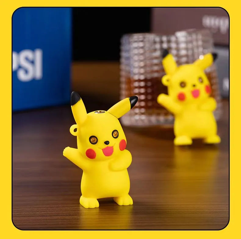 2023  Cartoon Doll jet flame Butane Gas Lighter Yellow Cigarette Lighter 3D Pikachu Lighter