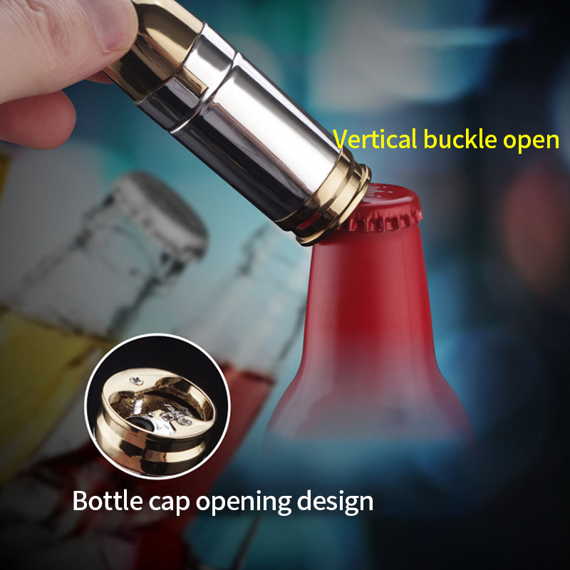 Best seller bullet head windproof lighter jet blue flame torch lighter with bottle opener