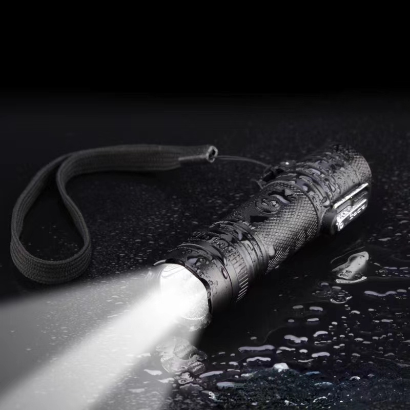 Waterproof Flashlight with Dual Arc Lighter USB Rechargeable Flameless Lighter Flashlight for Outdoor Survival Hiking Camping