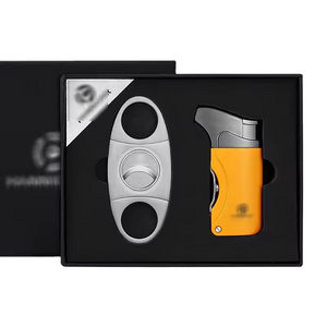 Cigars Set Metal Sharp Custom smoking Cigar Accessories Set Cigar Cutter Lighter Ashtray Gift Set for Men