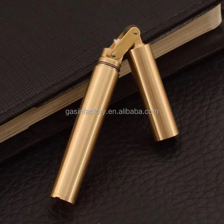 JX Vintage kerosene lighter Old pure copper creative fine pan Dragon stick Nunchucks Mini pocket lighter for men Caka lighter