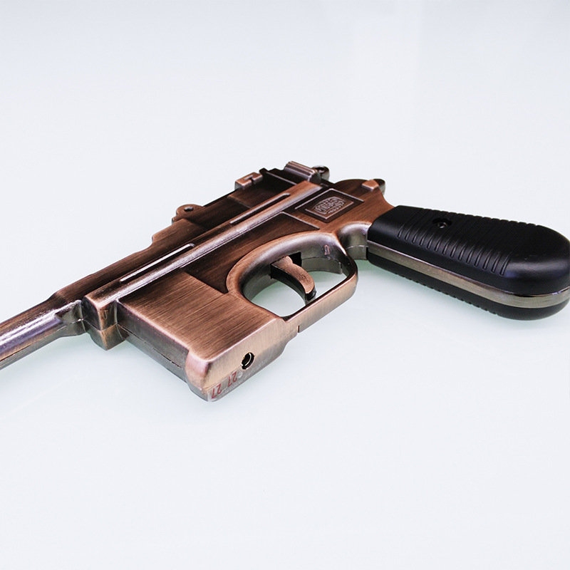 2023 Antique brass Windproof Lighter model ppk Pistol Gun Shaped Refillable jet torch lighters gun lighter pistol