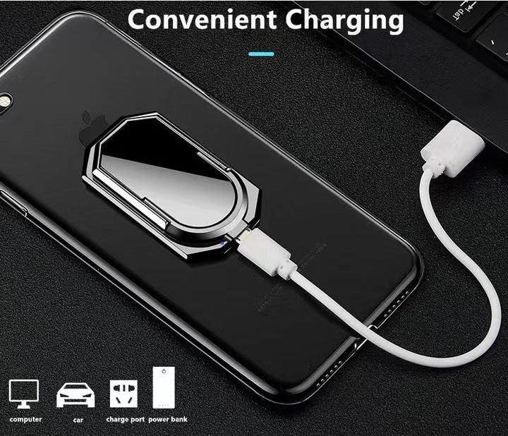 JiaXin Ring Mobile Phone Holder USB Charging Lighter Creative Electronic USB Coil Lighter cigarette lighter phone holder