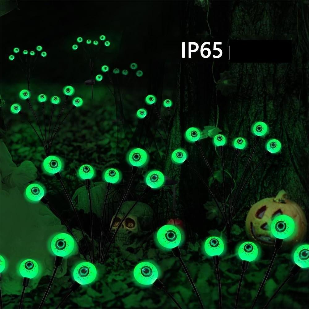 hot green Eyeball Swaying Firefly lawn Lights Decorations Halloween Outdoor Solar Scary eyes solar Lights decor