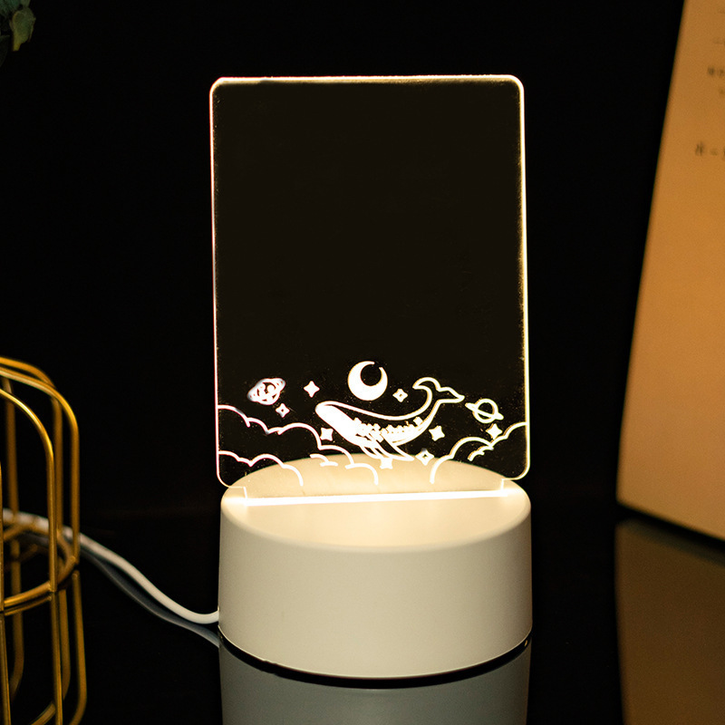 Creative table lamp custom 3d Hand-written night light acrylic led illusion night light for children Message board