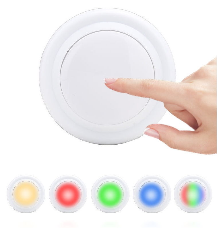 RGB RGBW LED Wireless Puck Lights wireless led puck lights battery operated Remote Control Cabinet Closet Light