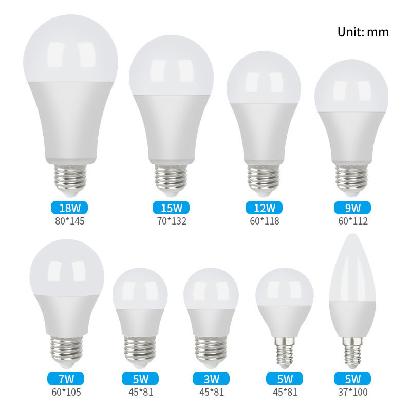 Wholesale energy saving high light 110/220v E27 screw 3w 5w 7w led bulbs