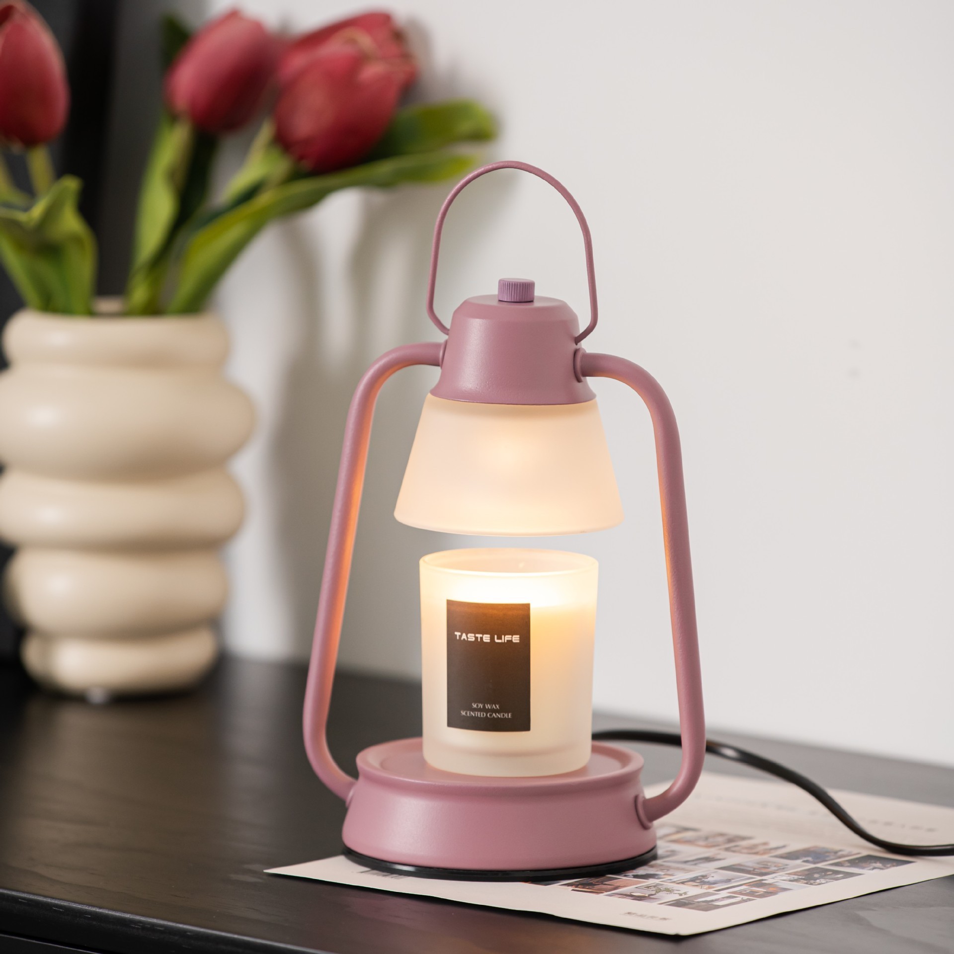 Bedroom bar warming lamp ambience retro lantern electric dimming aromatherapy candle warmer lamp