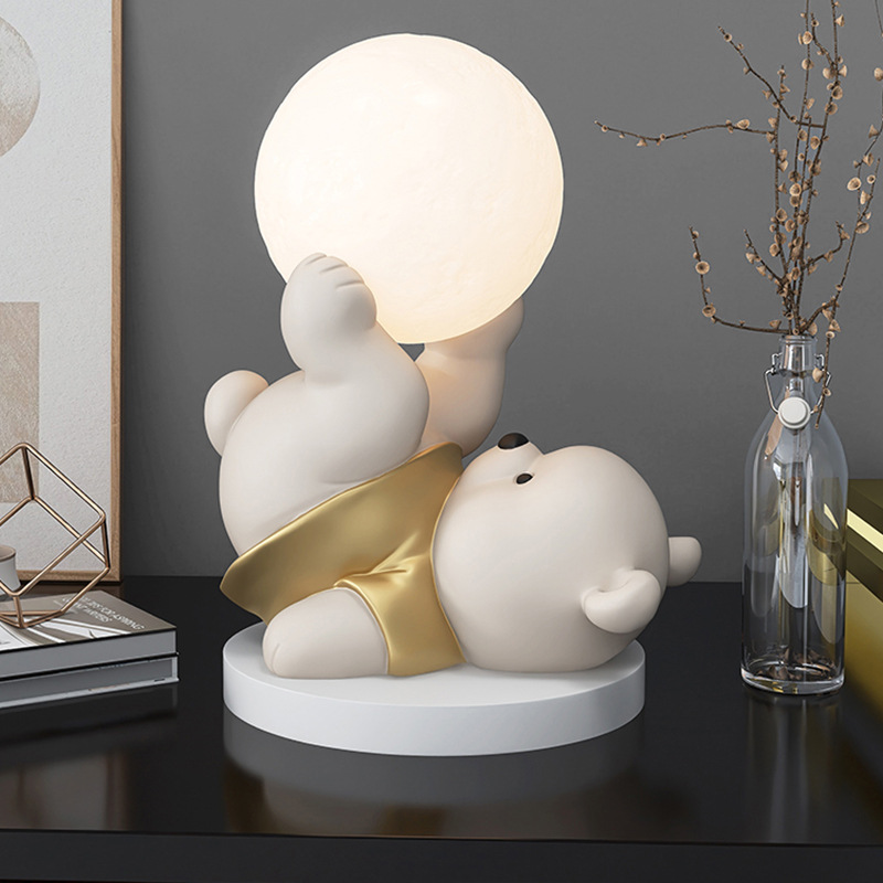 Hot selling cute soft universal scene night light decoration living room bedroom bedside cute pet bear table lamp