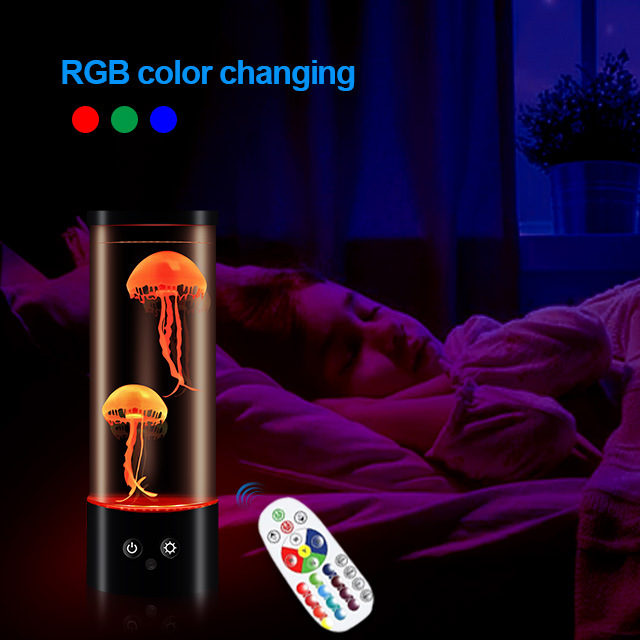 Custom Jellyfish Lamp Bedside Night Light Color Changing Jellyfish Tank Aquarium Led Relaxing Mood Lights Jellyfish Lava Lamp