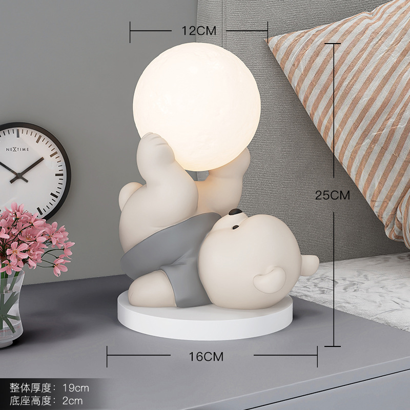 Hot selling cute soft universal scene night light decoration living room bedroom bedside cute pet bear table lamp