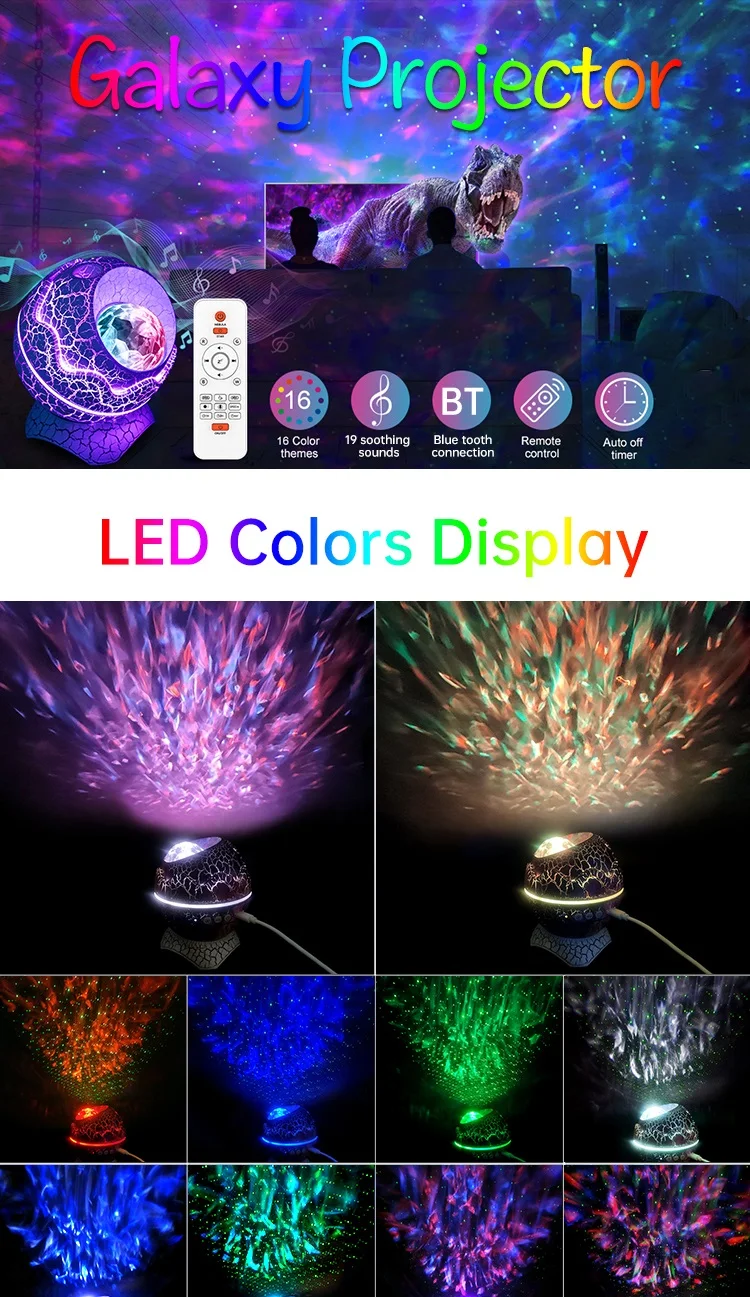 Led Star Light Projection Night Lamp With Remote control Dinosaur Egg Galaxy Projector Led Starry Sky Projector light