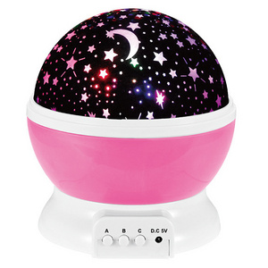 bedroom Battery /USB Star rotating projection night light for gift