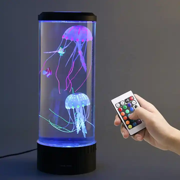 Custom Jellyfish Lamp Bedside Night Light Color Changing Jellyfish Tank Aquarium Led Relaxing Mood Lights Jellyfish Lava Lamp