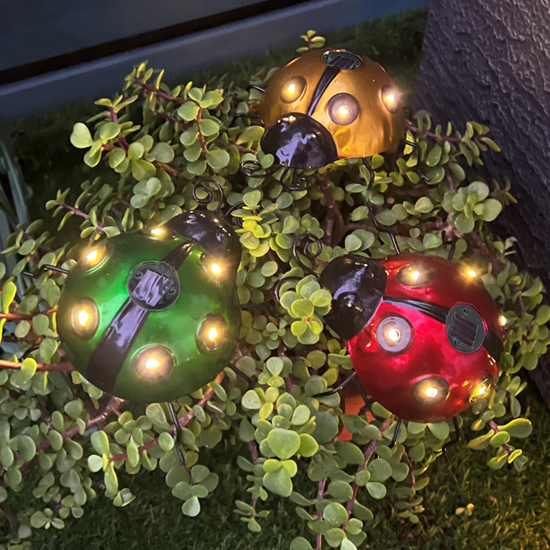 Outdoor Solar Landscape lights Solar LED Ladybug lights for garden decorations