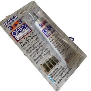 China Manufacture General Purpose high rtv adhesive silicone sealant 3+3 grey ultra RTV gasket maker price