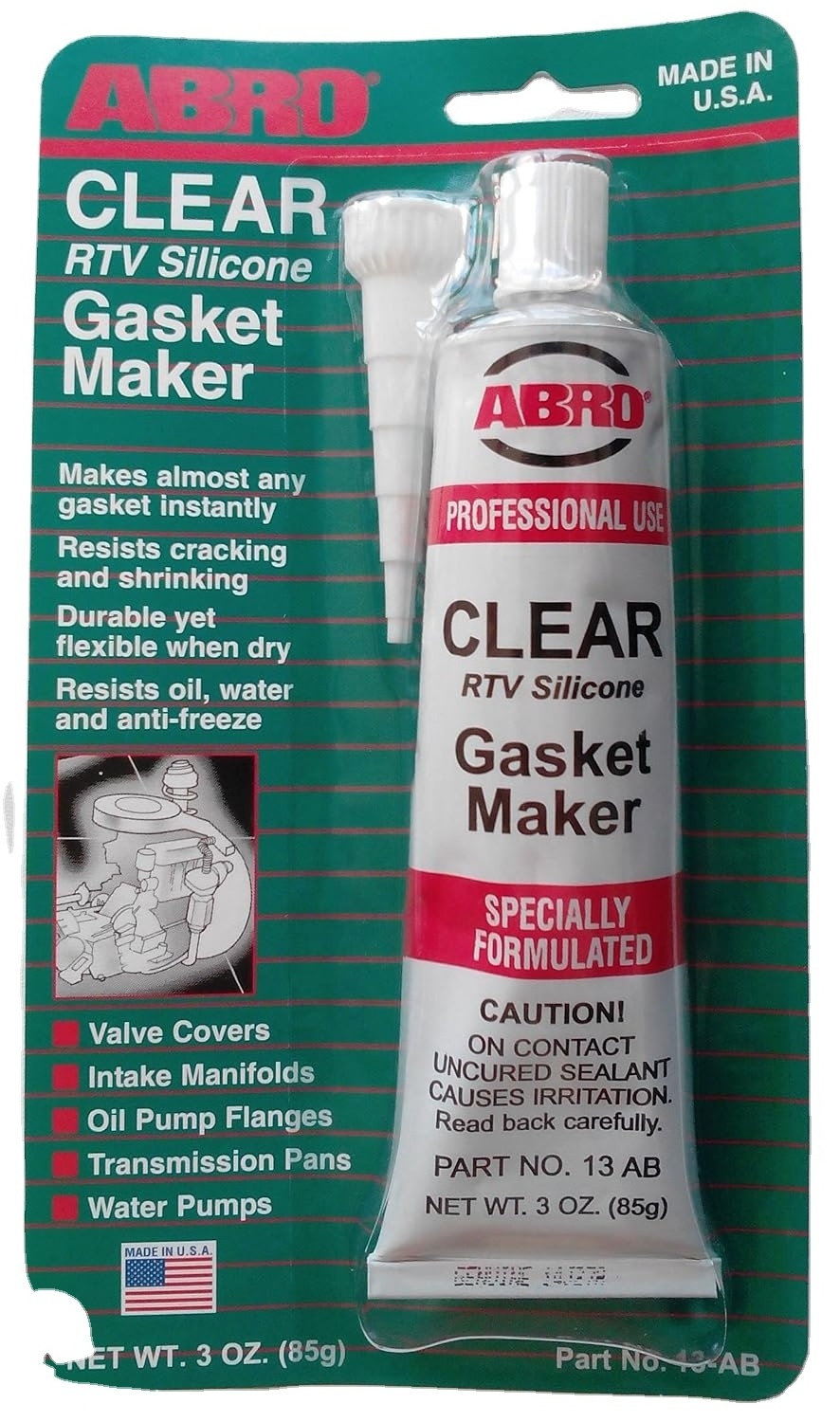 ABR O Ultra Plus RTV Silicone Sealant and Gasket Maker Red 999, for Engines, Sensor Safe, High Temperature Use, 3 oz. Tube