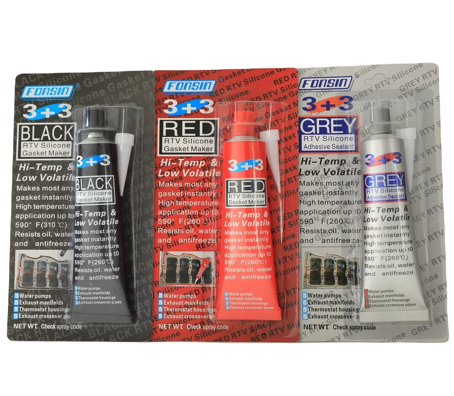 High- Temp Exhaust System Sealant Red RTV Silicone Gasket Maker