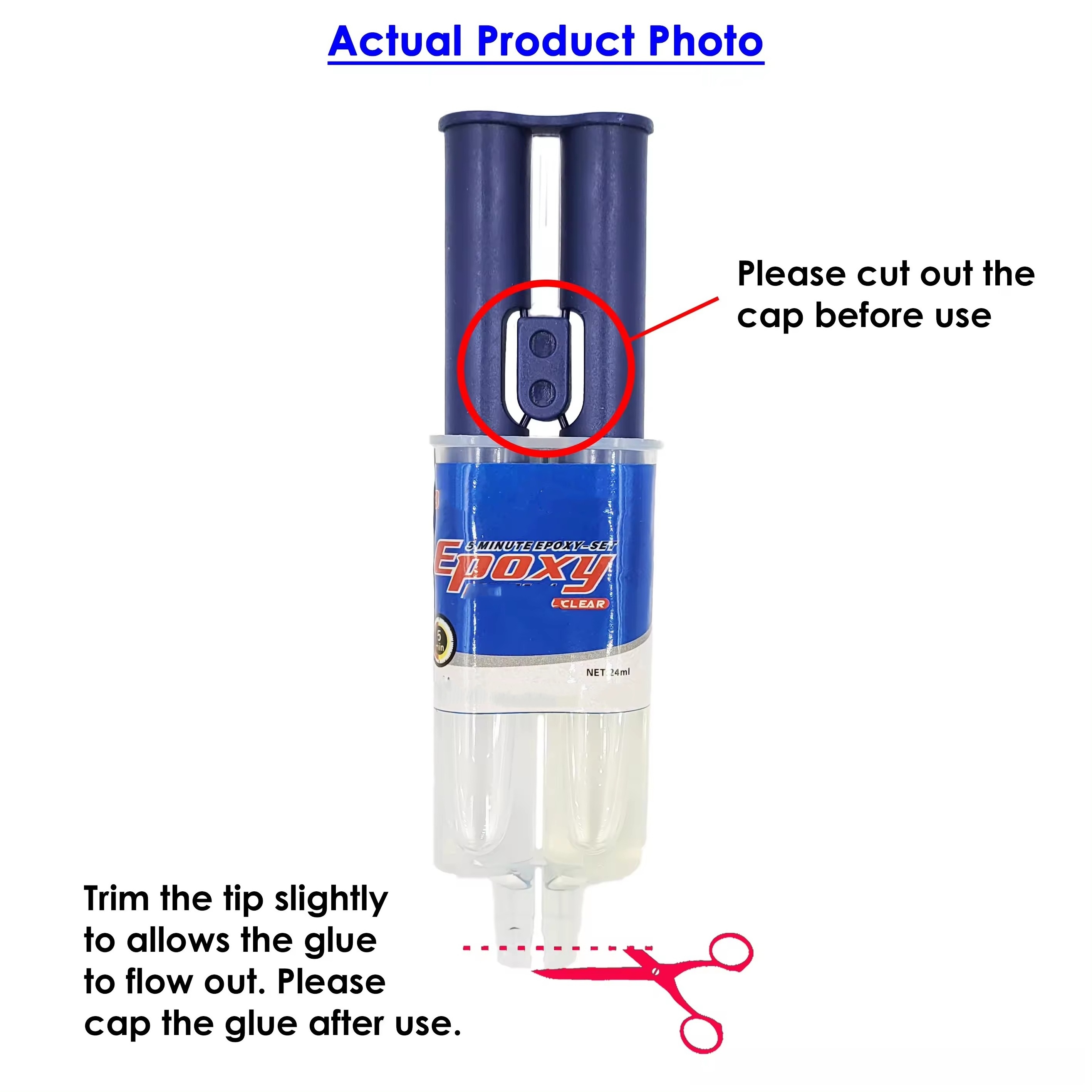 transparent glue sealing 25ml syringe type 5 minutes quick dry Clear Epoxy AB glue equal to altecos