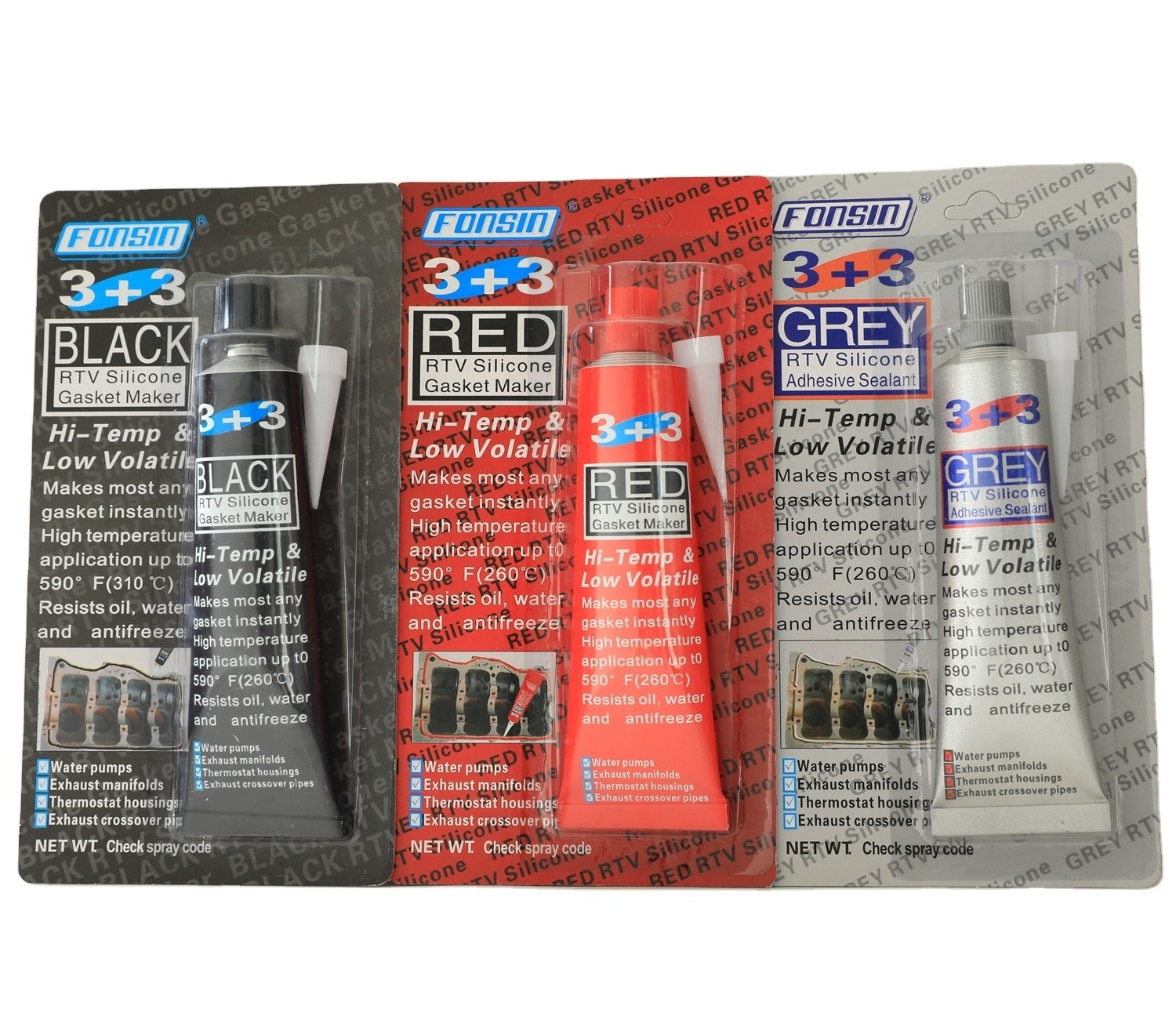 BOS SIL RTV SILICONE INSTANT GASKET MAKER RED HIGH TEMP SEALANT 3OZ 85G TUBE NEW SEALING PASTE