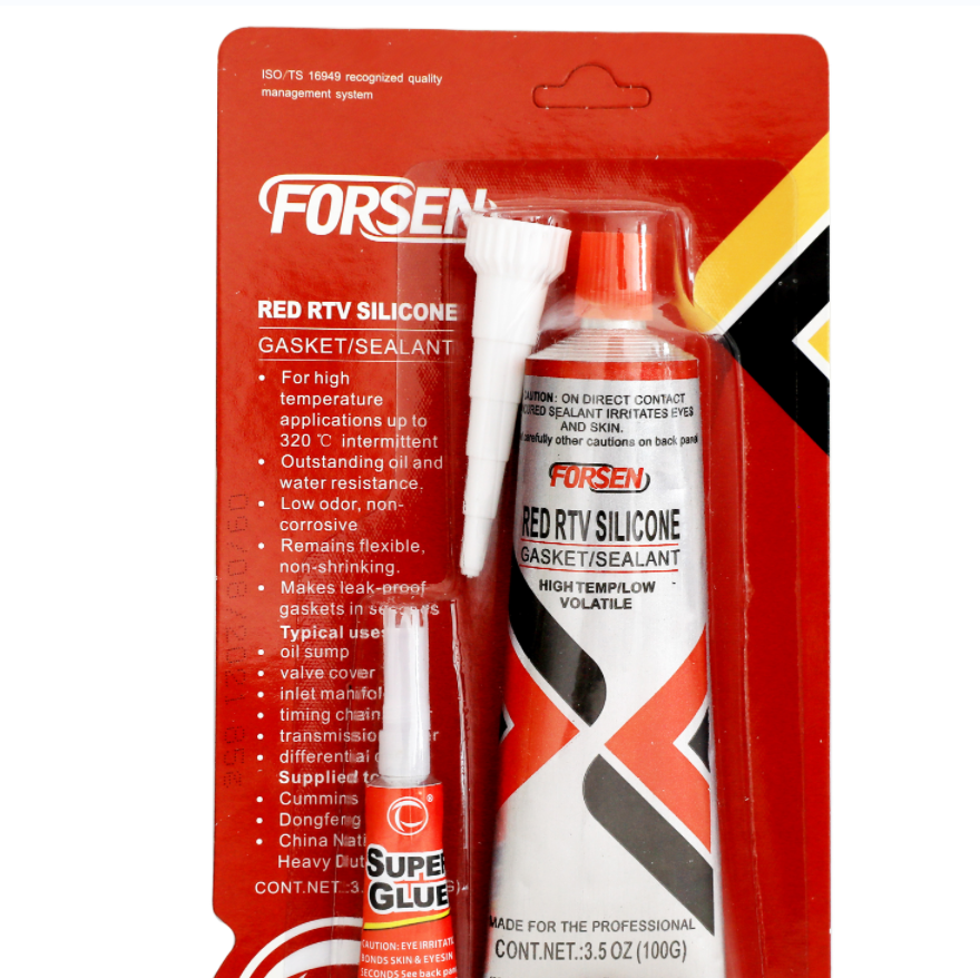 Forsen  650 hi temp 85g red RTV silicone sealant gasket maker china supplier to Africa good quality tubber visbe penmat