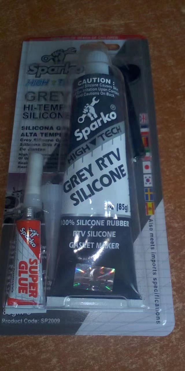 Sparko High Tech Grey RTV Silicone Gasket Maker Mega Grey 100% Silicone Rubber Liquid Sealant