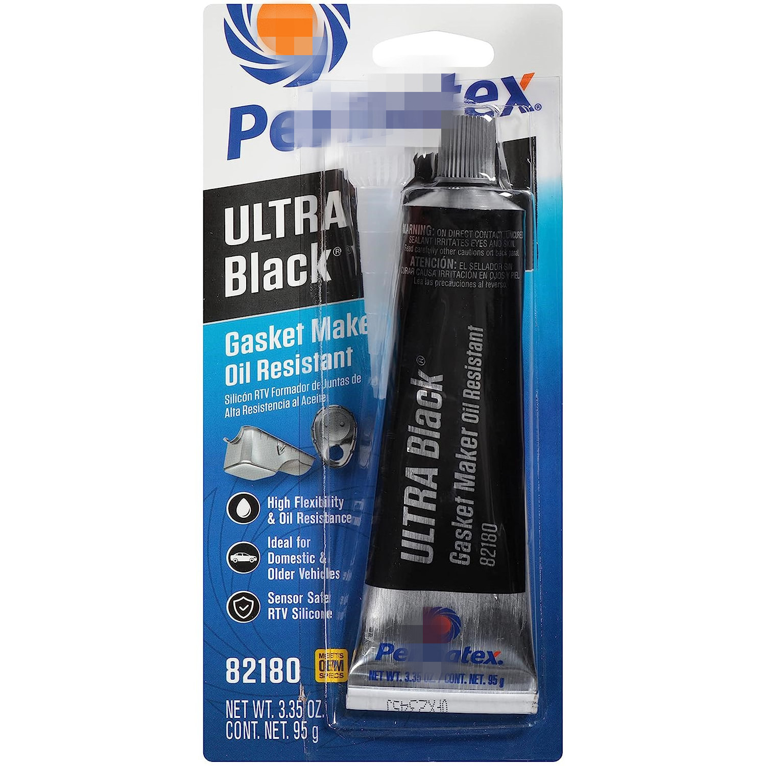 Permatex 81158 Black Silicone Adhesive Sealant, 3 oz. Tube Silicone RTV Gasket Maker