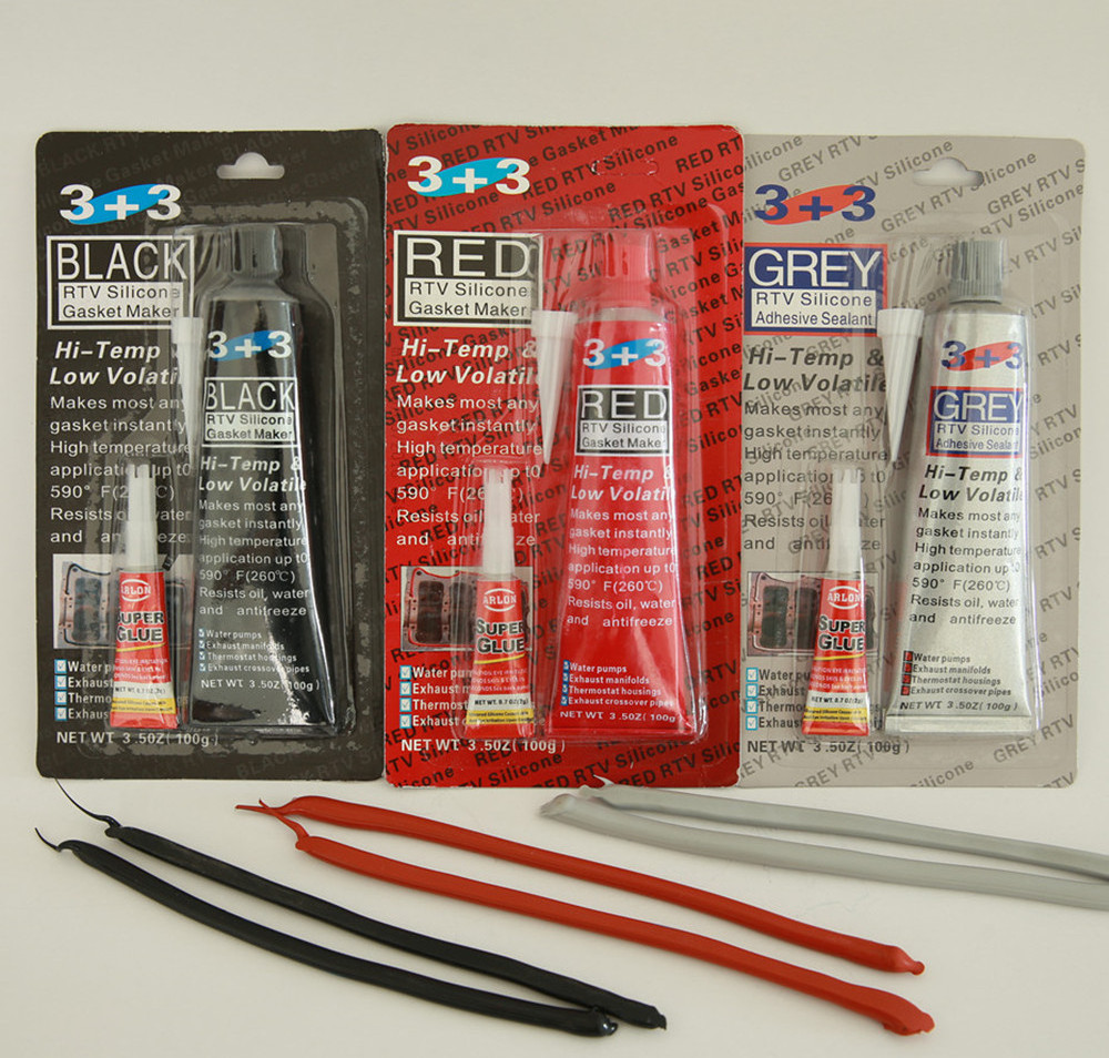 999 red High Temperature heat resistance adhesive Good quality colored adhesive silicon sealants for car engine RTV gasket maker