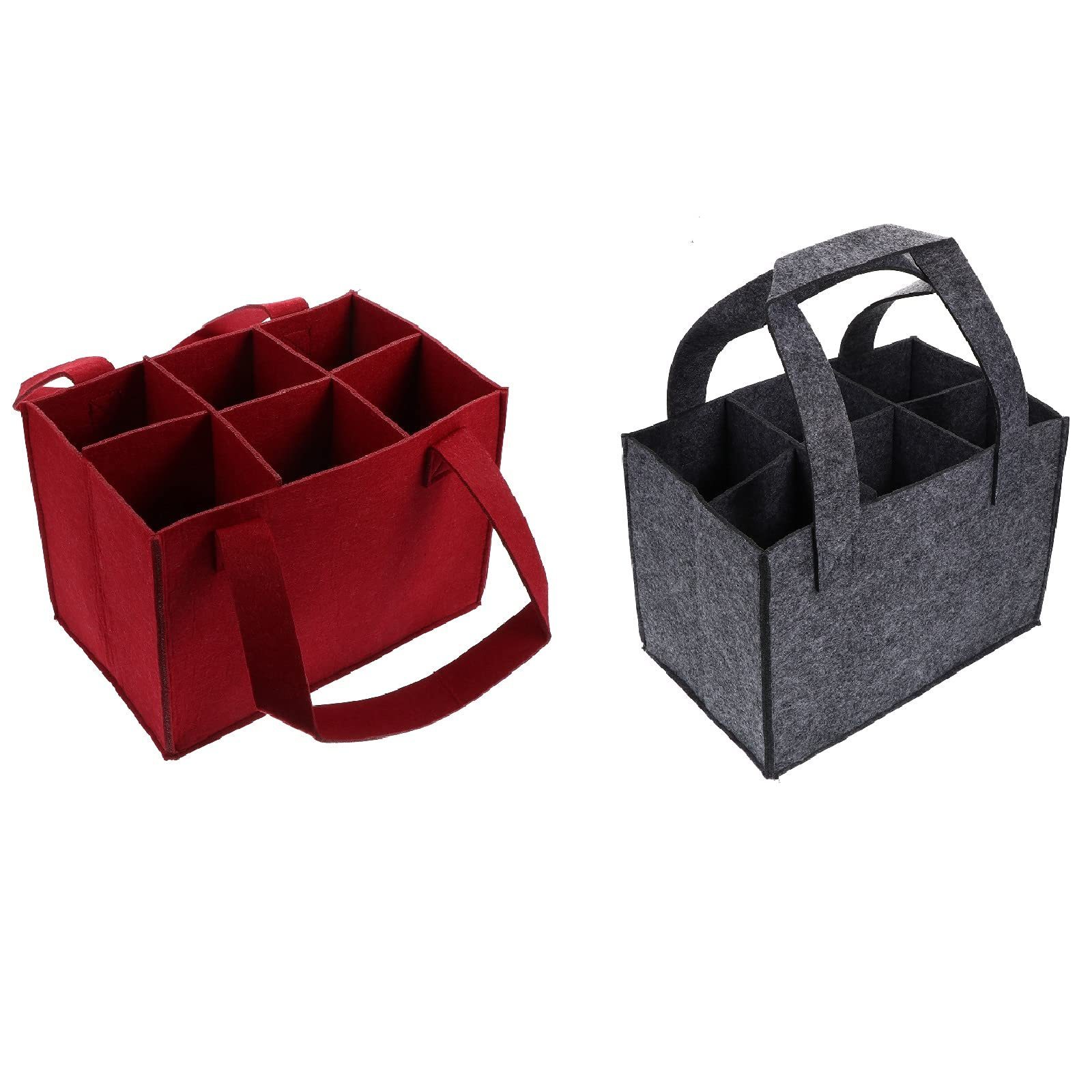 Felt 4 bottle bag 6 Bottles Dark grey Felt Wine Gift Bags Felt Bottle Wine Carrier Tote Bag