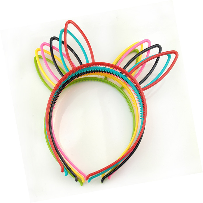 Factory wholesale cheap 6mm plastic bunny ear headbands