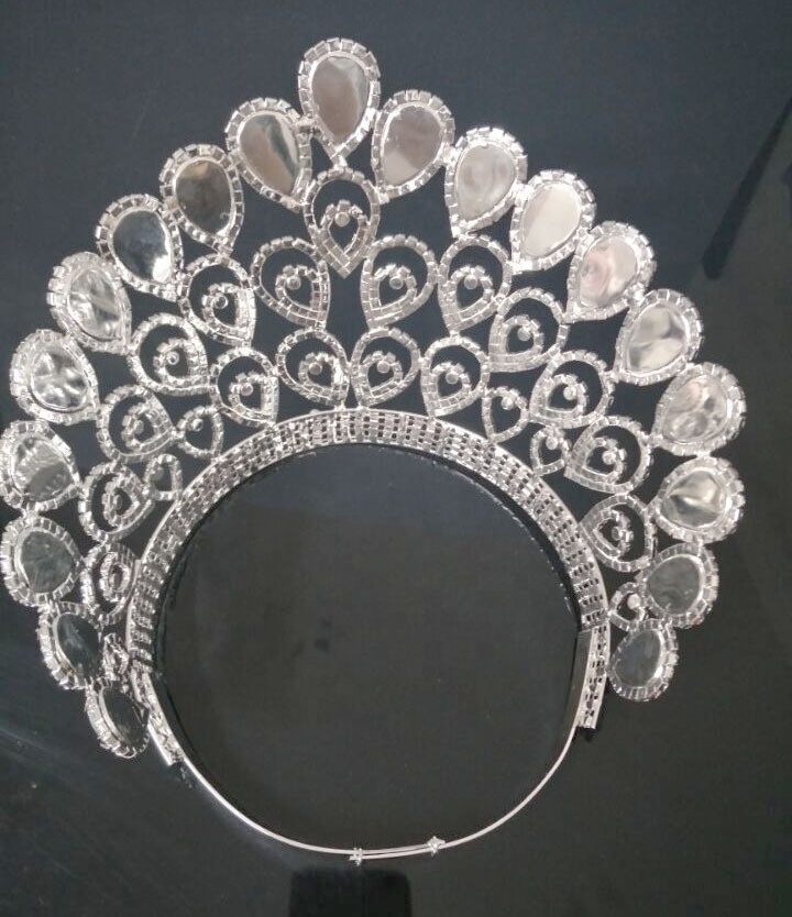 Free customized beauty silver gold diamond pageant queen winner tiara crowns