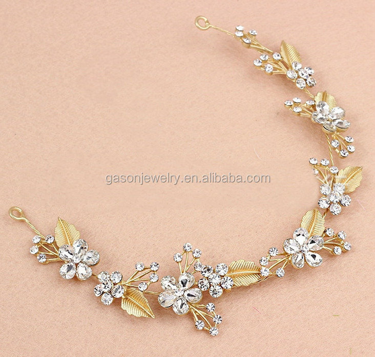 Silver Floral Decorated Handmade Bridal Hair Accessory Bridesmaid  gold Wedding Headpieces