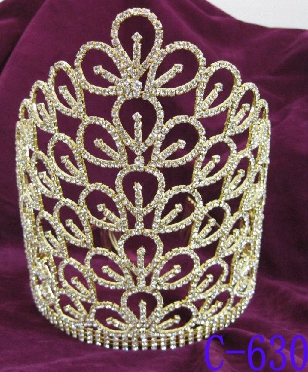 Free customized silver 8 inches cheap tall pageant tiaras gold queen crowns for sale