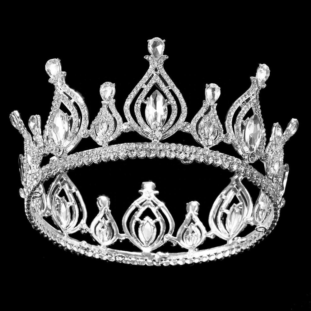 Cheap full round pageant tiara crown winner full round crown for lady