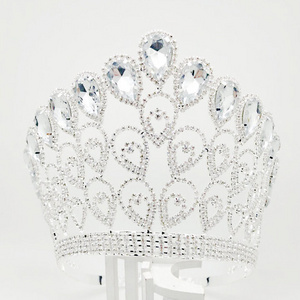 Free customized beauty silver gold diamond pageant queen winner tiara crowns