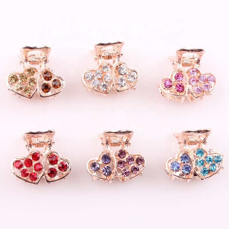 Rose gold Alloy rhinestone ladies hair clips silver crystal metal hair claws