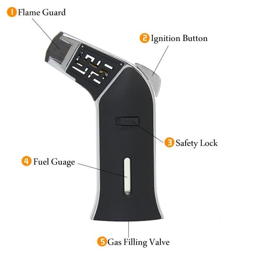 Gf-868 Slide Windproof Outdoor Flame Smoking Cigarette Refillable Butane Torch Gas Lighters Custom