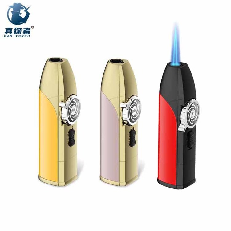 GF-867 new product luxury custom girl women pink yellow metal adjustment flame butane lighter torch