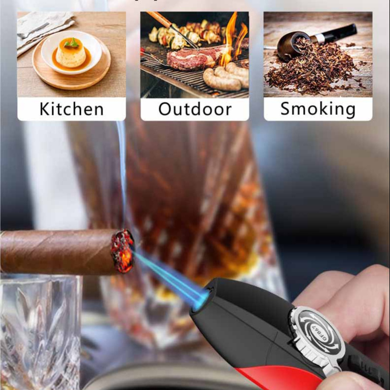 GF-867 custom mini windproof cigarette jet flame refillable small smoking butane gas torch lighter cigar