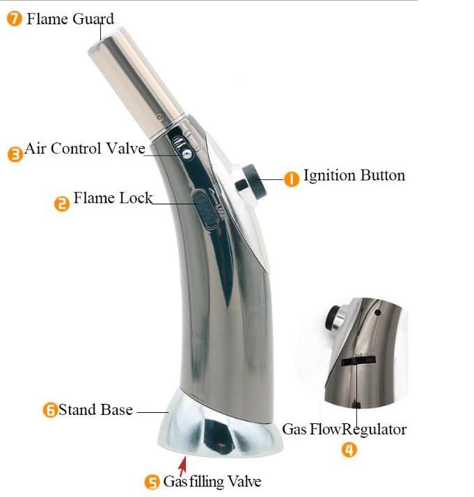 Gf-922 New Model Professional Creative Wind proof Butane Gas Refilling Gun Jet Torch Lighter For Kitchen