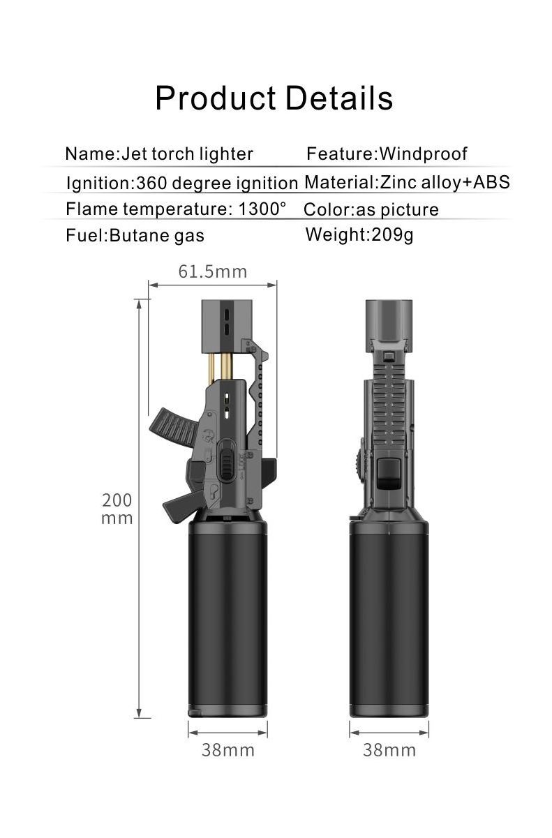 GF-917 Windproof ray gun new butane burner pistol blow gas torch lighter jet flame refillable outdoor camping for kitchen