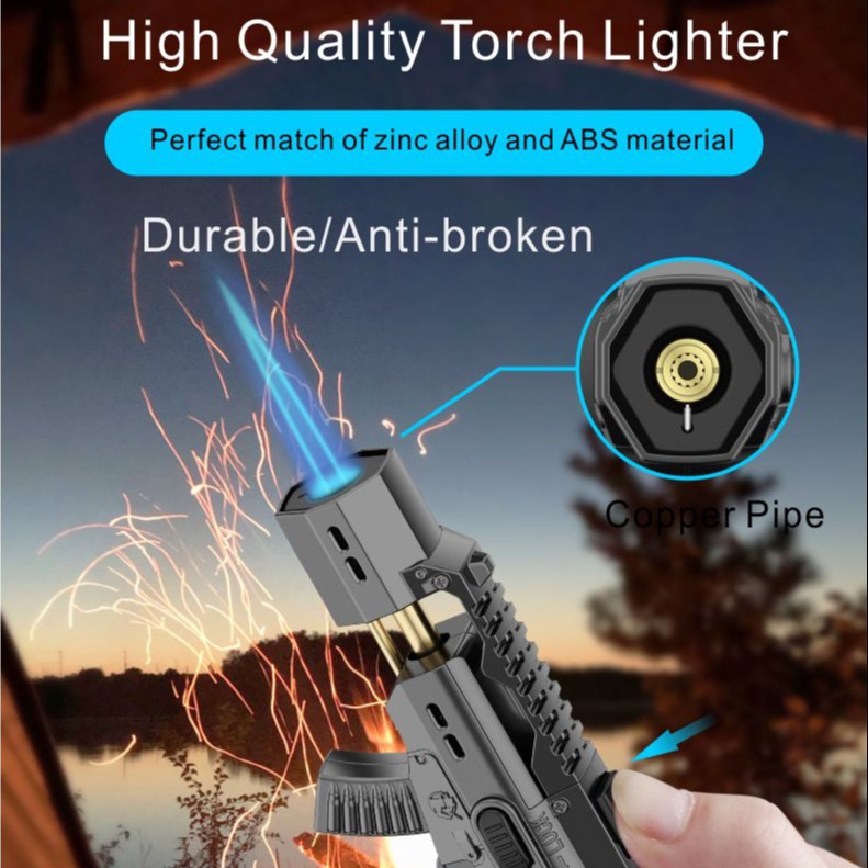 GF-917 new product powerful refill windproof jet metal ray gun shape butane gas torch lighter