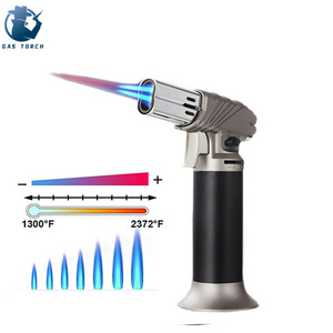 GF-908 Windproof Double Fire Blue Flame Cigarette Chefs Kitchen Metal Gas Butane Torch Lighter Gun