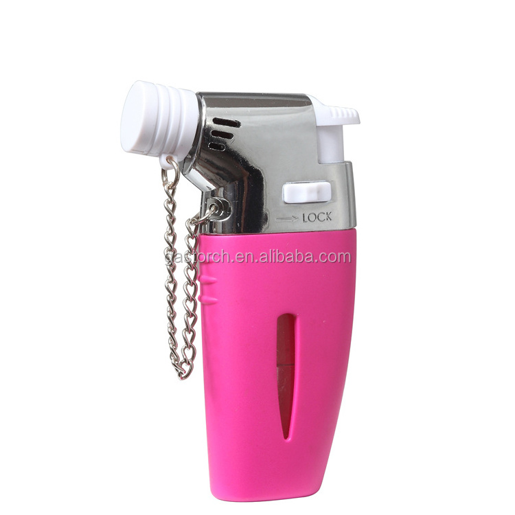 Gf-862 Manufacturer Portable Cheap Girl Plastic Gas Butane Mini Pink Micro Blow Torch Lighters Small