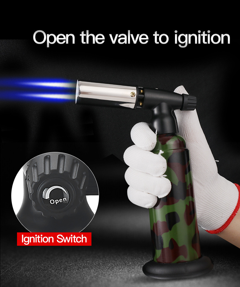 Gf-926 Powerful Lighters Butane Filling Gas Soldering Big Double Jet Flame Torch Lighter Fast