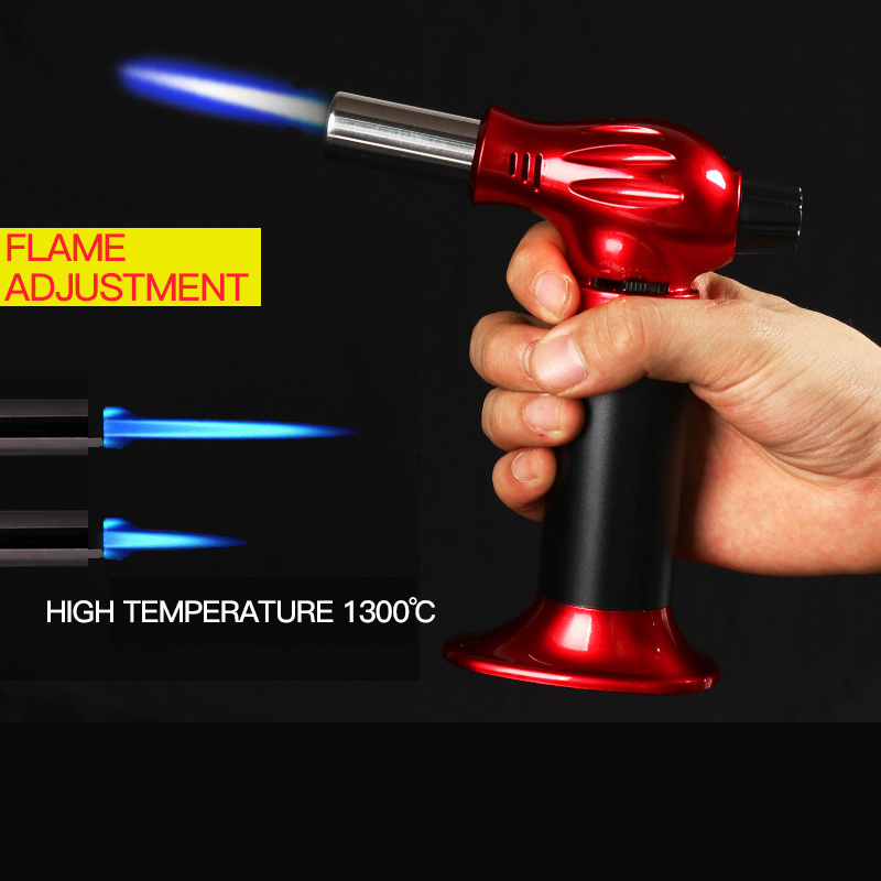 GF-906 High power refillable heating metal gun pistol chef cooking flame blow butane kitchen jet torch lighter