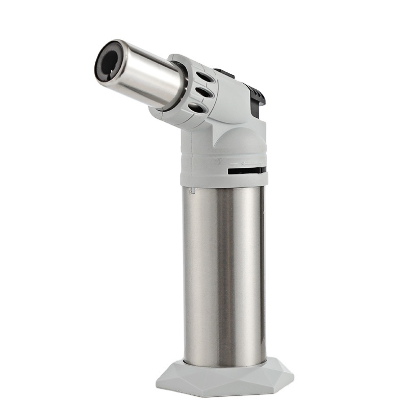 Gf-911China Factory Stainless Steel Butane Mesale Plasma Piezo Kitchen Gas Torch Lighter Flame Adjustment