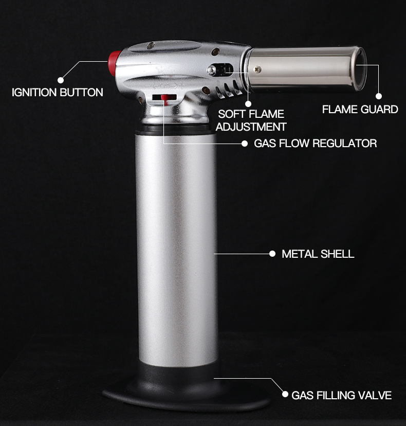 Gf-877 Hot Design Custom Logo Gas Lighter Welding Blow Ignition Butane Gas Torch Lighter From China