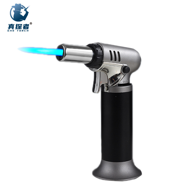 Gf-907A Trade Soplete Encendedor Single Flame Jewelry Soldering Gun Shaped Black Blow Jet Butane Torch Lighter