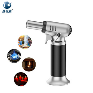 Gf-907A Trade Soplete Encendedor Single Flame Jewelry Soldering Gun Shaped Black Blow Jet Butane Torch Lighter